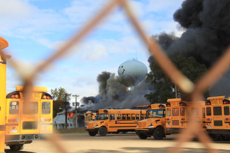 Industrial fire in Escanaba